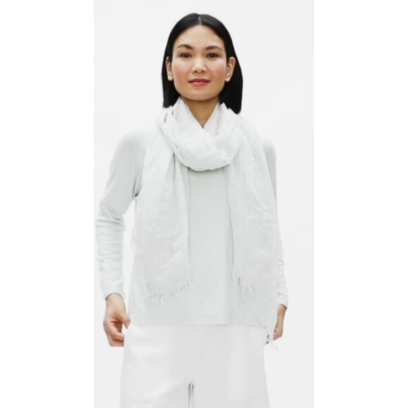 EILEEN FISHER Washed Silk Parachute Scarf Size 77x41'' NWT NIP $158 - Picture 1 of 6